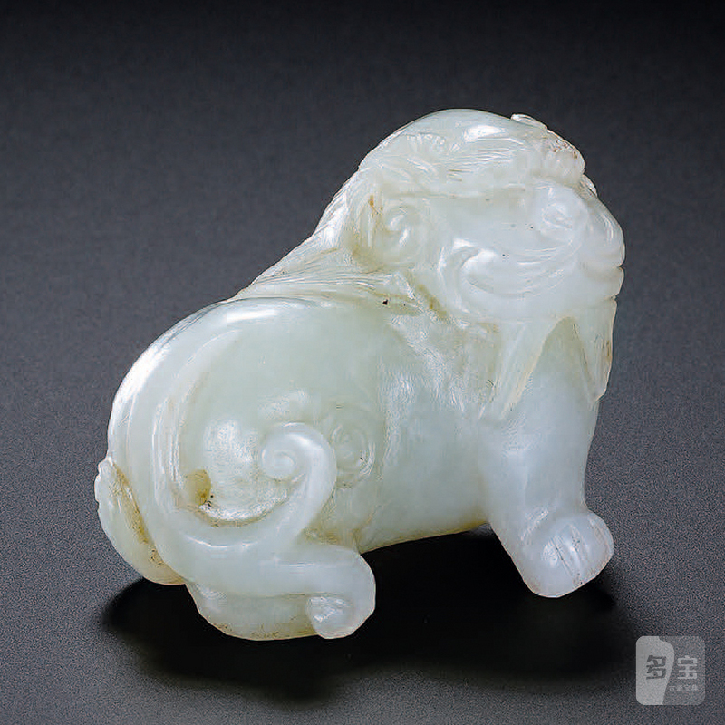 明 青白玉狮子